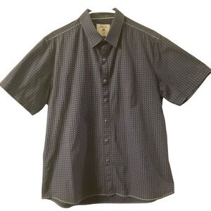 Men's Level Ten Navy Button Down Snaps S/S Pocket Shirt Size Large EUC #4335